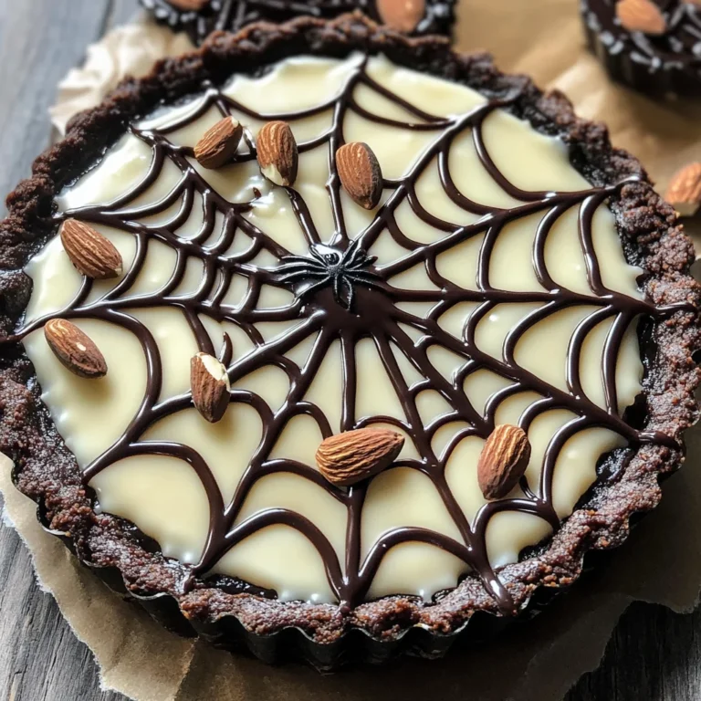 Halloween Chocolate Spiderweb Tart