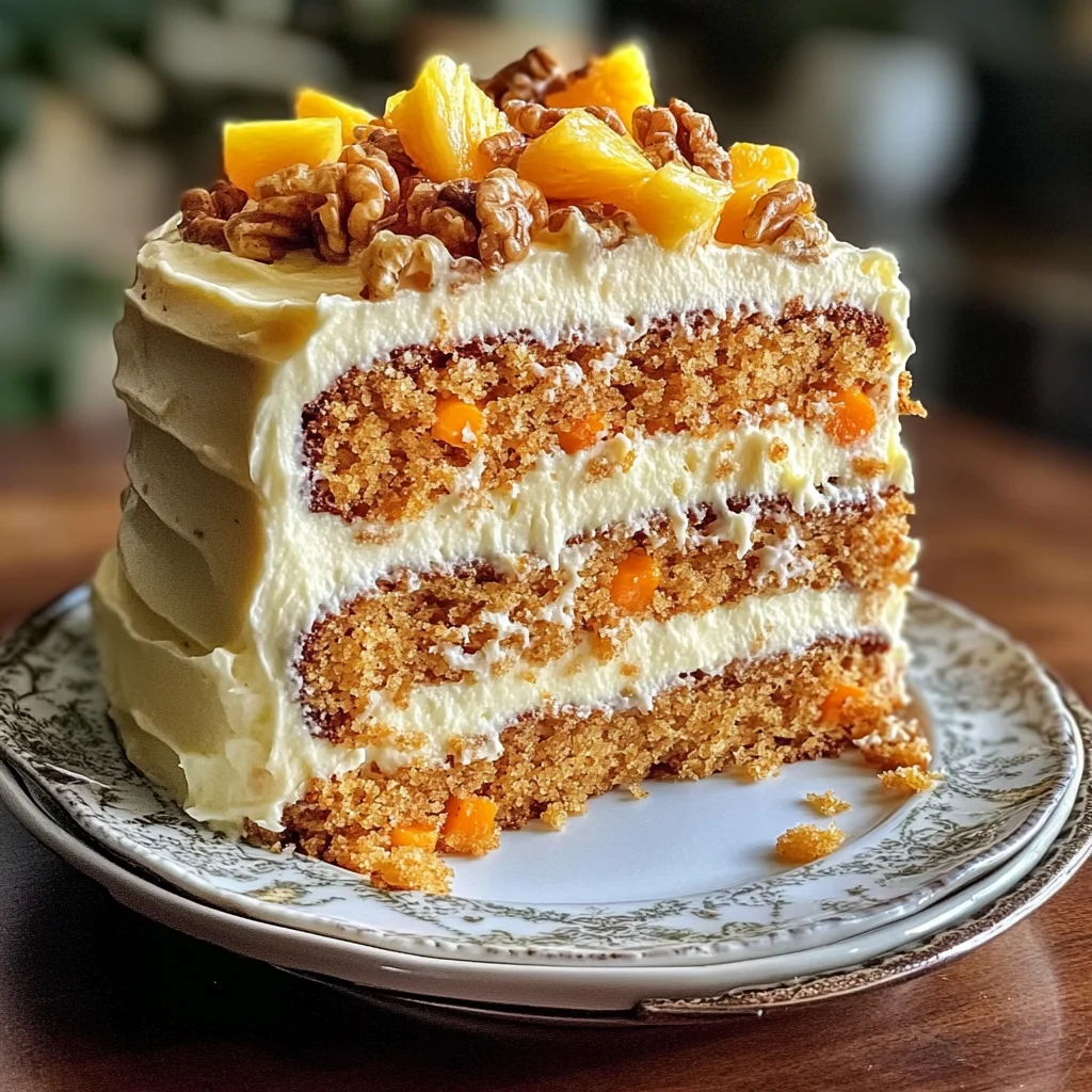 Pineapple Carrot Cream Cake : Moist & Tropical