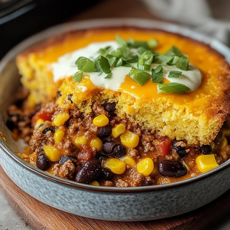 Southwest Beef Cornbread Casserole