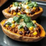 Stuffed Sweet Potatoes with Spiced Turkey and Black Beans