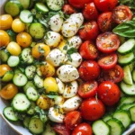 Tomato Cucumber Mozzarella Salad