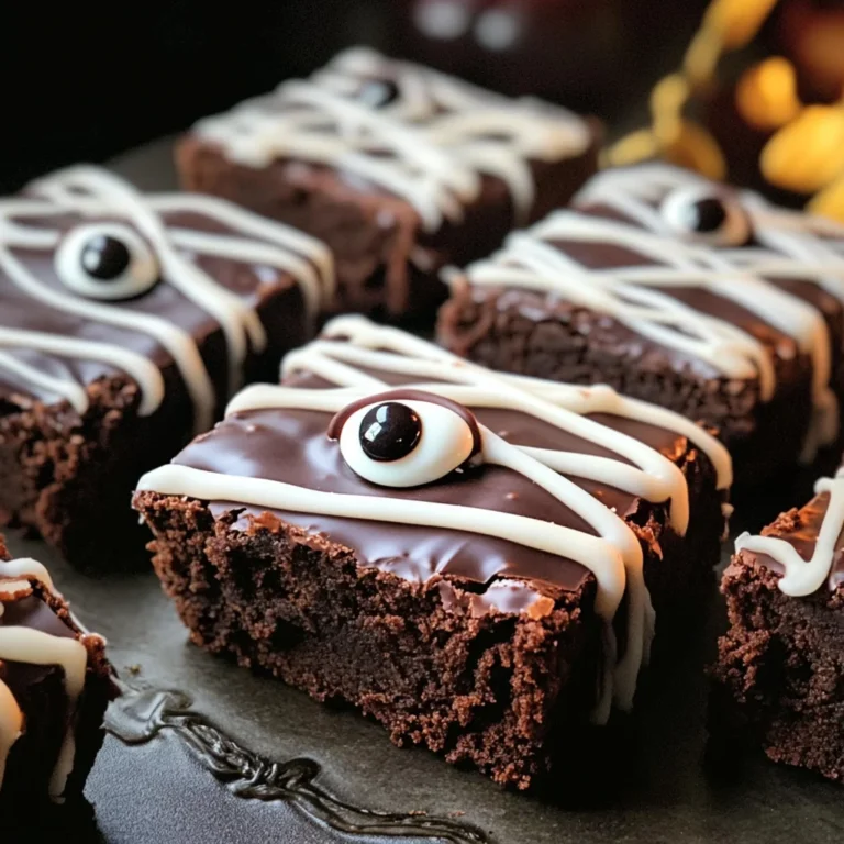 spooky mummy brownies