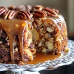 Apple Pecan Cake With Caramel Glaze