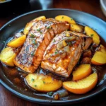Bourbon Peach Roasted Salmon