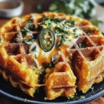 Cheddar Jalapeño Cornbread Waffles