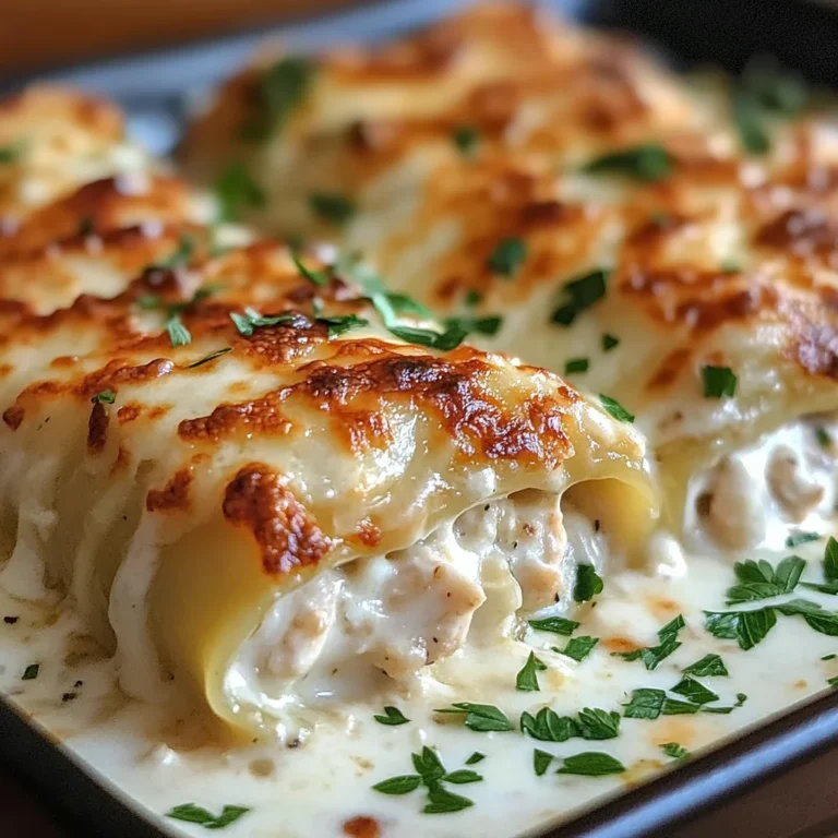 Chicken Alfredo Lasagna Rolls