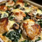 Chicken, Spinach, and Mushroom Low Carb Oven Dish