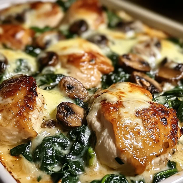 Chicken, Spinach, and Mushroom Low Carb Oven Dish