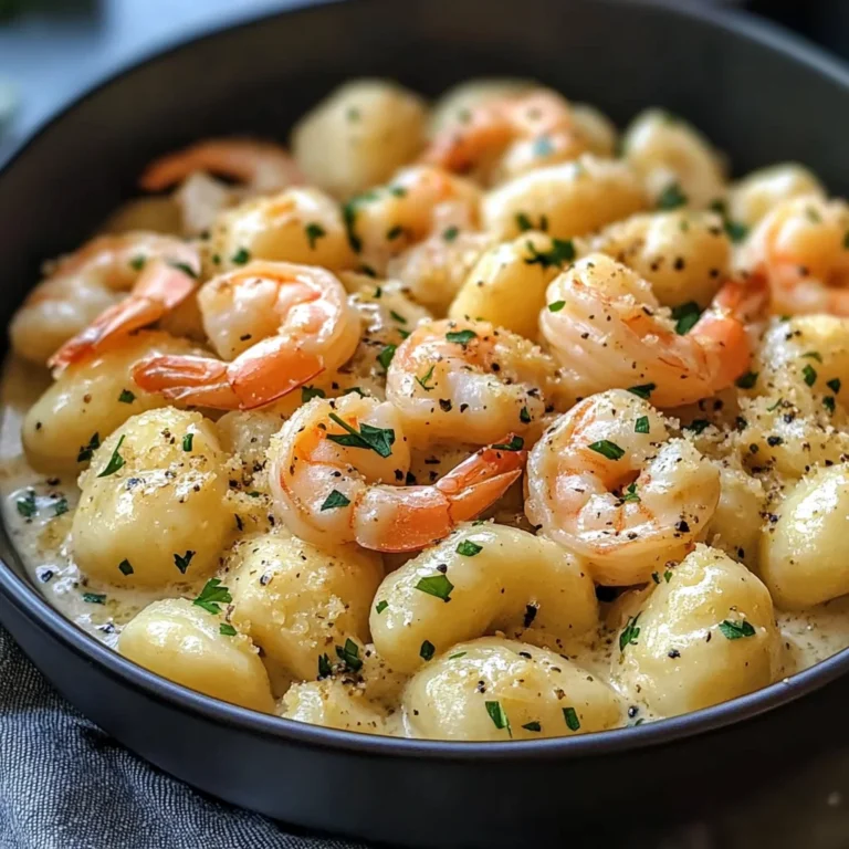 Creamy Shrimp and Gnocchi with Garlic Parmesan