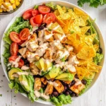 Loaded Chicken Taco Salad with Creamy Lime-Cilantro Dressing