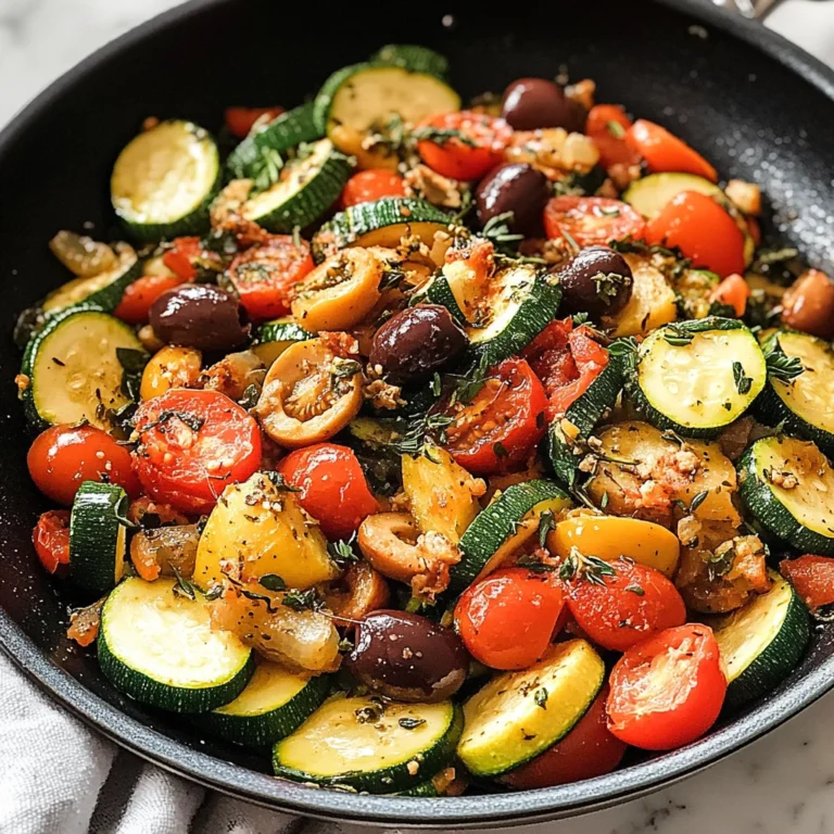 Mediterranean Zucchini Olive Skillet