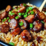 One-Pan Sweet and Tangy BBQ Sausage Rice