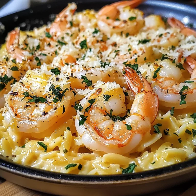 One Pan Parmesan Orzo with Shrimp