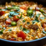 One Pot Queso Chicken and Rice : Easy Comfort Food