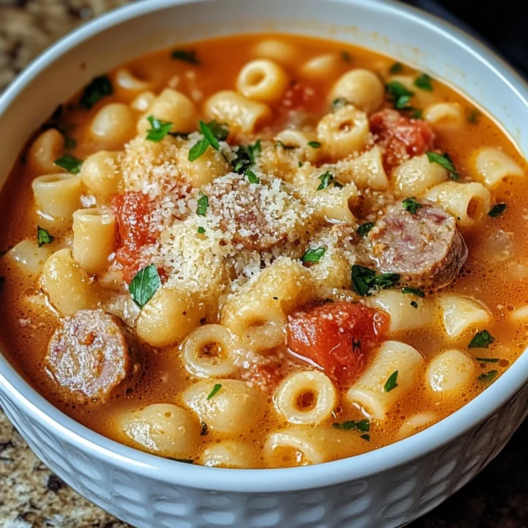 Parmesan Italian Sausage Ditalini Soup