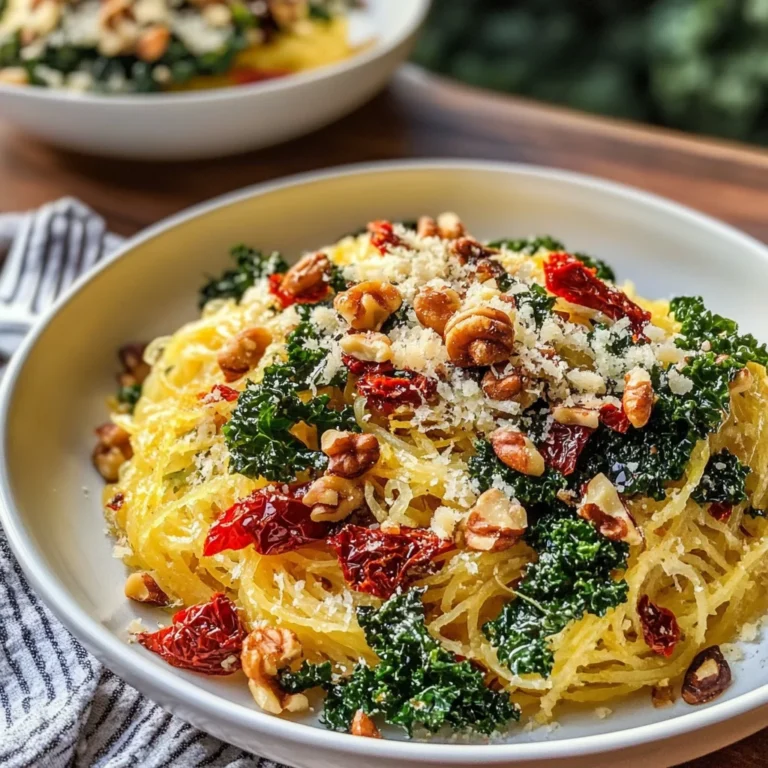 Roasted Garlic and Kale Spaghetti Squash