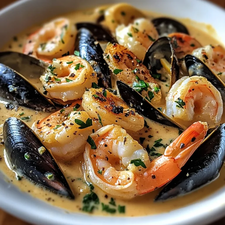 Shrimp and Mussels in Creamy Garlic Sauce: A Must-Try Delight!