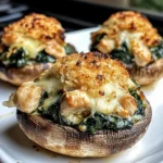 Spinach and Chicken Stuffed Mushrooms