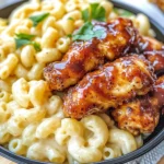 Sweet and Spicy Honey Pepper Chicken with Creamy Mac and Cheese