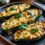 Cheesy Garlic Zucchini Steaks