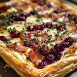 Cranberry Brie Tart with Pancetta & Thyme