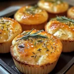 Easy Garlic Rosemary Focaccia Muffins