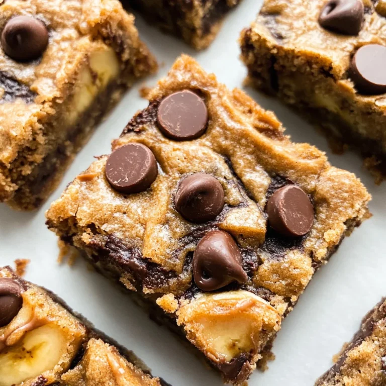 Flourless Peanut Butter Banana Chocolate Chip Bars