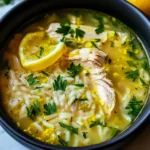 Lemon Ginger Turmeric Chicken and Rice Soup