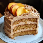 Peach Cake with Brown Sugar Frosting