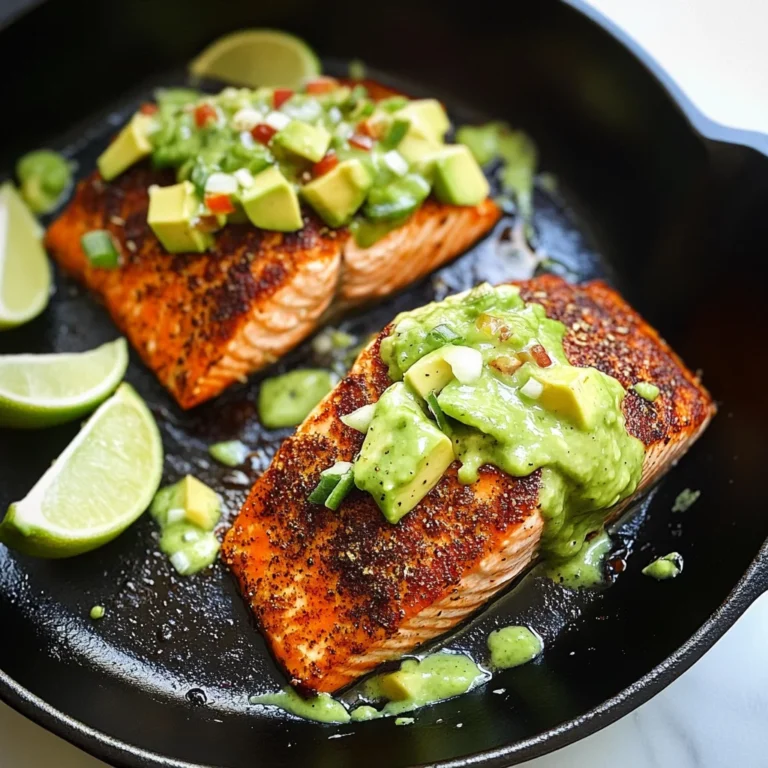 Baked Cajun Salmon With Avocado Lime Sauce