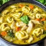 Chicken Pesto Tortellini Soup