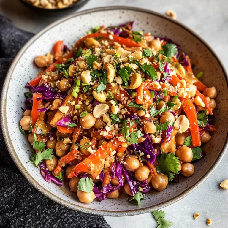 Chopped Thai-Inspired Chickpea Salad with Curry Peanut Dressing