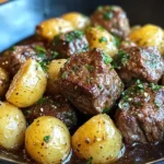Garlic Butter Beef Bites with Potatoes