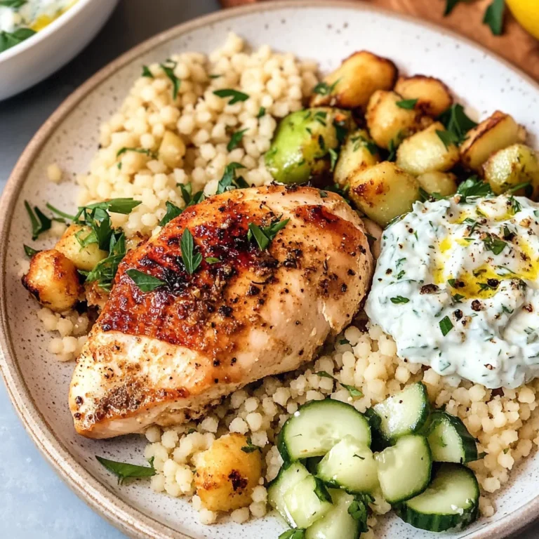 Greek Chicken with Tzatziki and Couscous