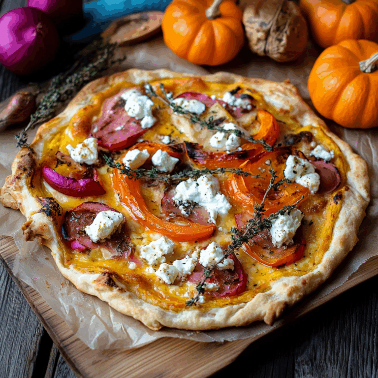 Kürbis-Flammkuchen mit Feta