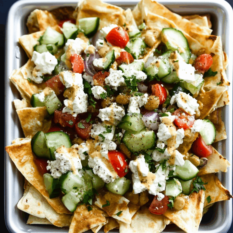 Loaded Vegetarian Greek Pita Nachos