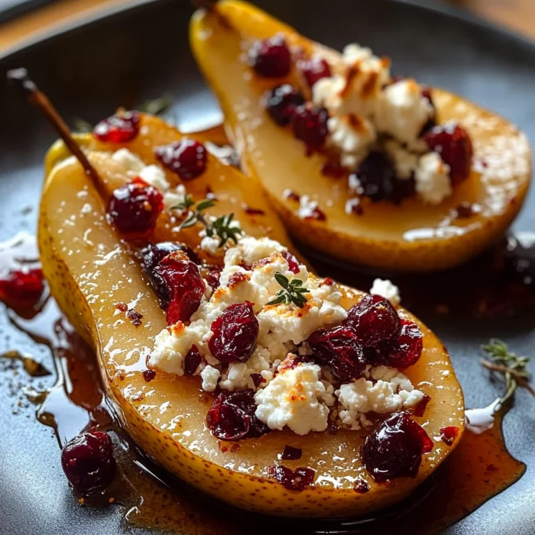 Baked Pears Feta Honey Cranberries