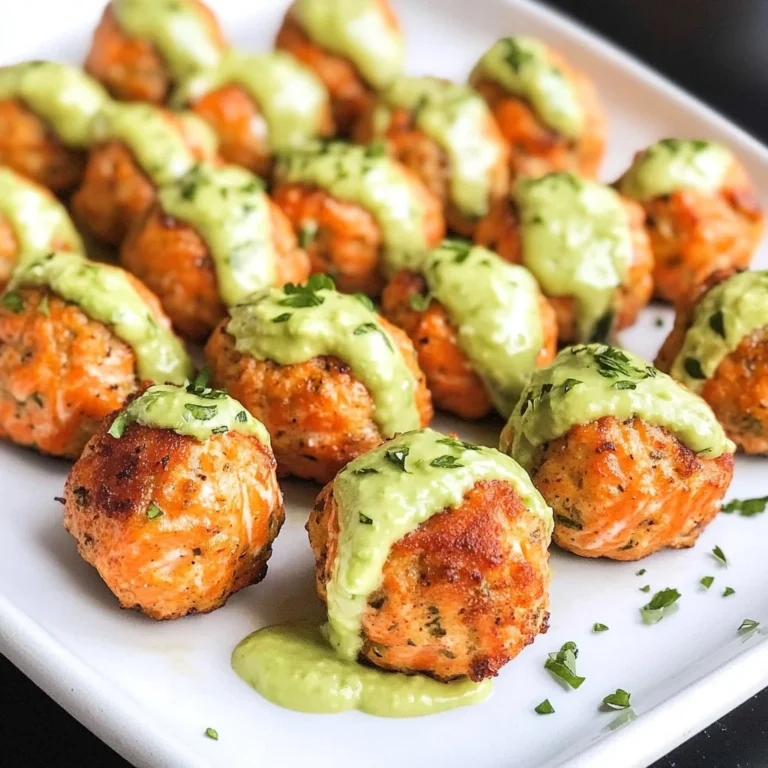 Baked Salmon Meatballs with Avocado Sauce
