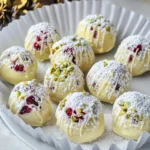 Cranberry Pistachio White Chocolate Truffles