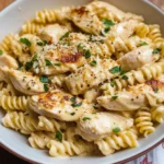 Crockpot Garlic Parmesan Chicken Pasta