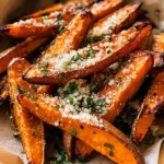 Garlic Parmesan Sweet Potato Wedges