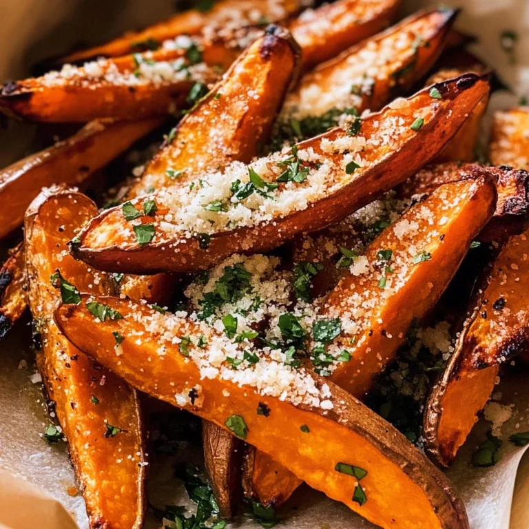 Garlic Parmesan Sweet Potato Wedges