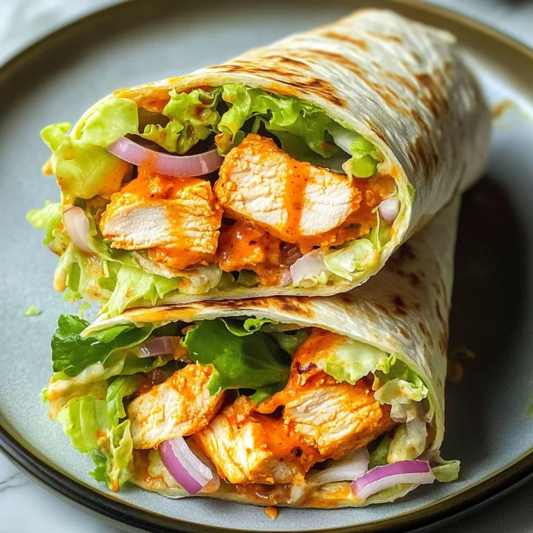 Healthier Buffalo Chicken Caesar Wraps