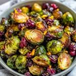 Orange Maple Glazed Brussels Sprouts with Cranberries
