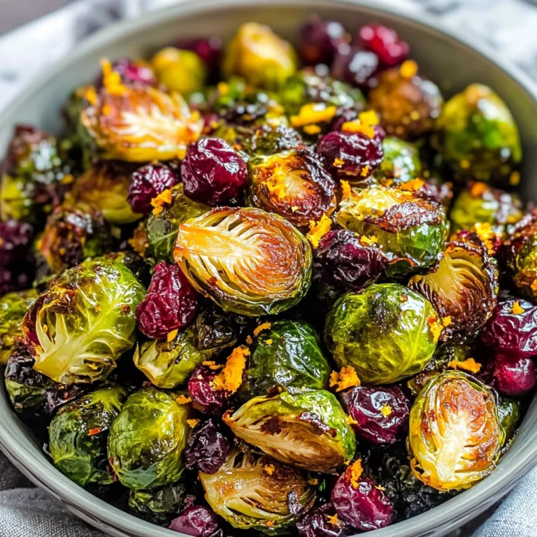 Orange Maple Glazed Brussels Sprouts with Cranberries