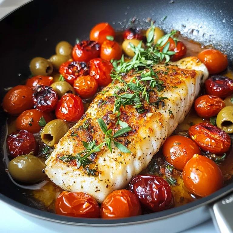 Baked Fish with Cherry Tomatoes and Olives