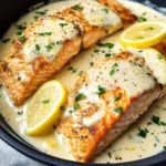 Baked Salmon with Lemon Butter Cream Sauce