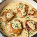 Creamy Oven Baked Chicken Thighs