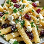 Feta & Cranberry Rigatoni Salad with Lemon Vinaigrette