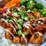 Korean BBQ Chicken Bowls with Gochujang Cream Sauce Awaits!